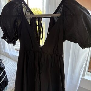 Princess Polly Black Dress with Puff Sleeves